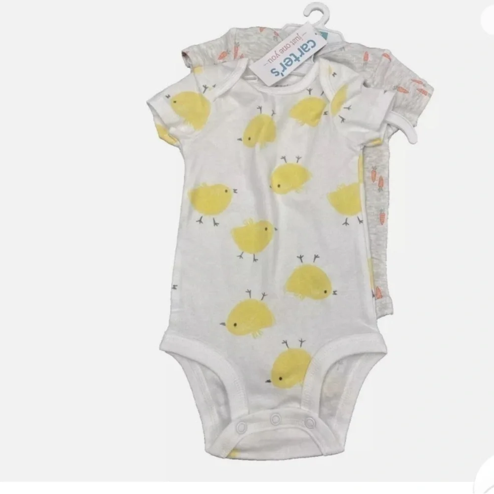 NWT Carter's Just One You Baby Unisex 2pk Chick & Carrot Bodysuit